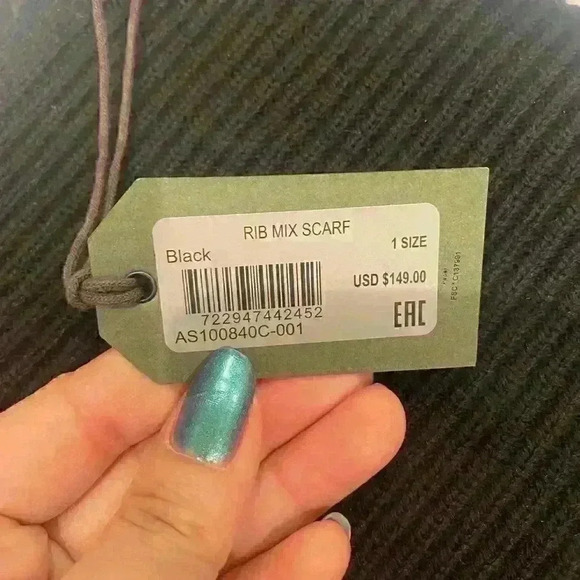 Allsaints rib knit scarf in black - NWT! MSRP $149 - Picture 3 of 4